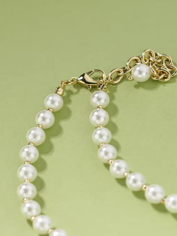 Cubic Flower Pearl Neckless