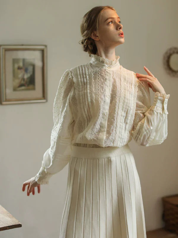Classic Ivory Lace Story Blouse