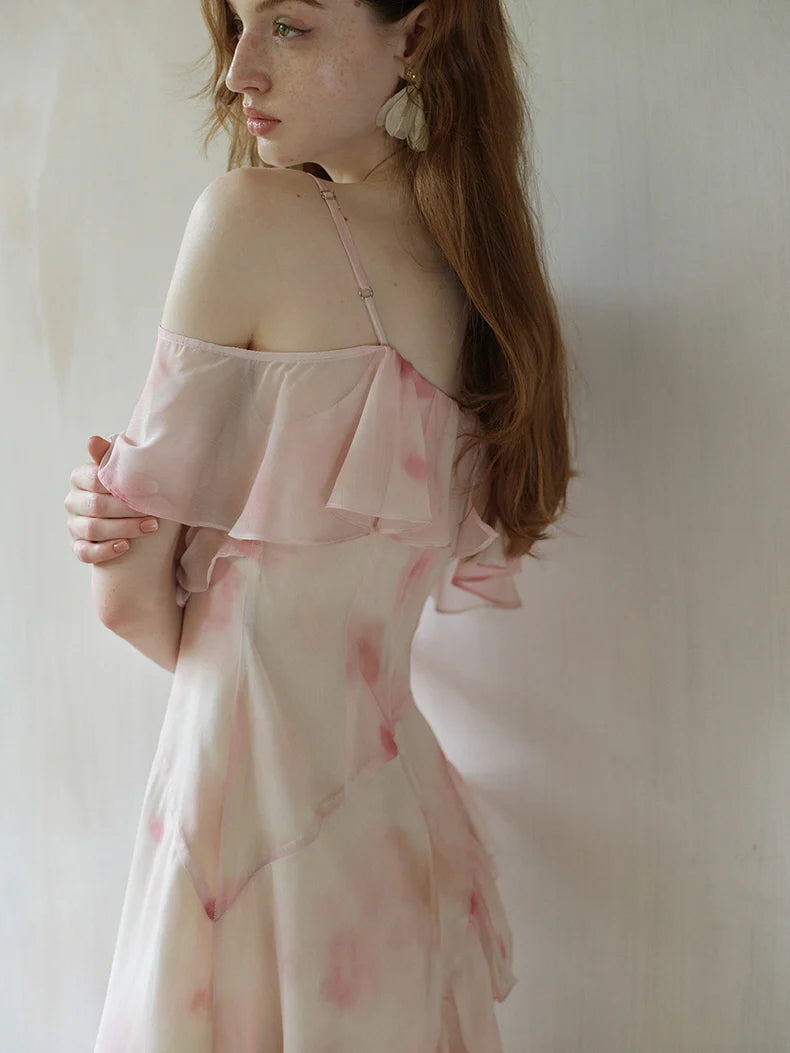 Watercolor Ruffle Fairy Slip Dress