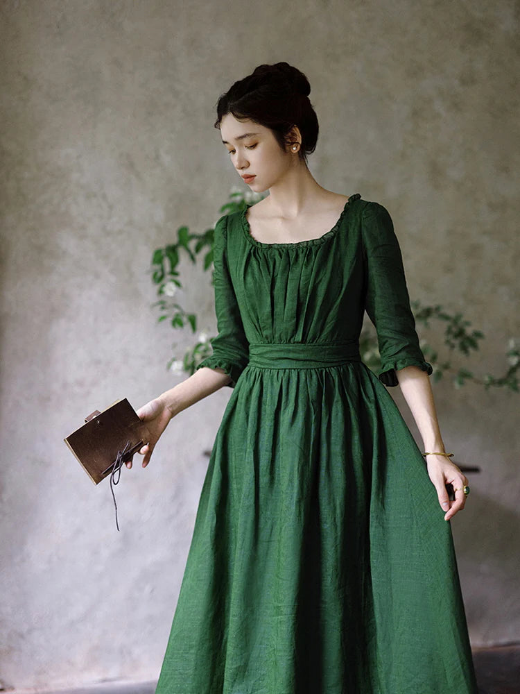 Olivia's Classic Elegance Green Dress