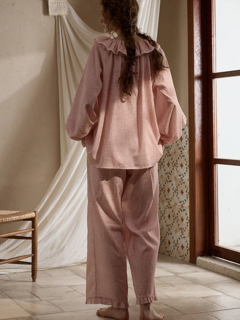Vintage Ruffle Collar Pajamas