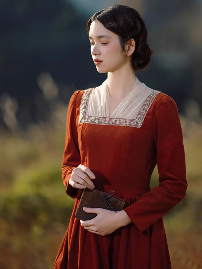 Rust Red Vintage Cotton Dress