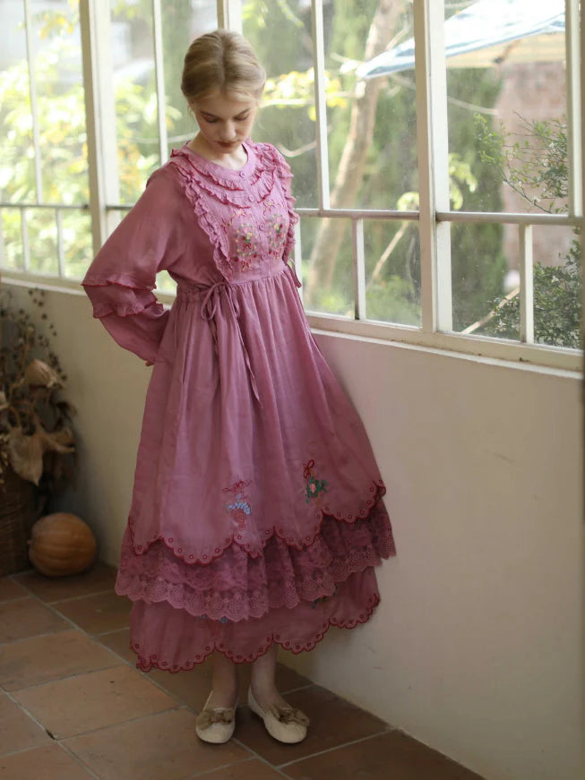 Ramie Embroidered Garden Dress