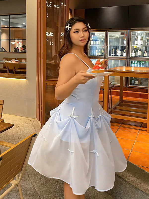 Blue Ribbon Balloon Hem Dress