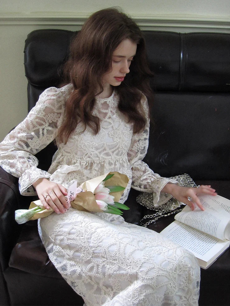 Vintage Lace Peplum Top & Skirt