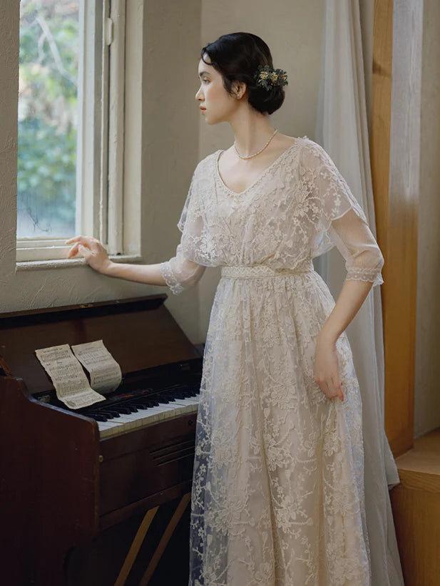 Moonlit Garden Lace Dress