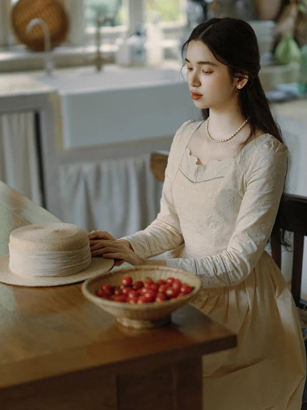 Timeless Elegance Cotton Embroidered Dress