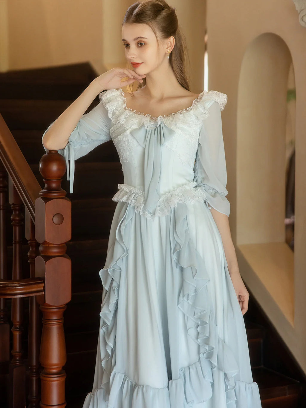 Fairytale Light Blue Princess Ruffle Dress