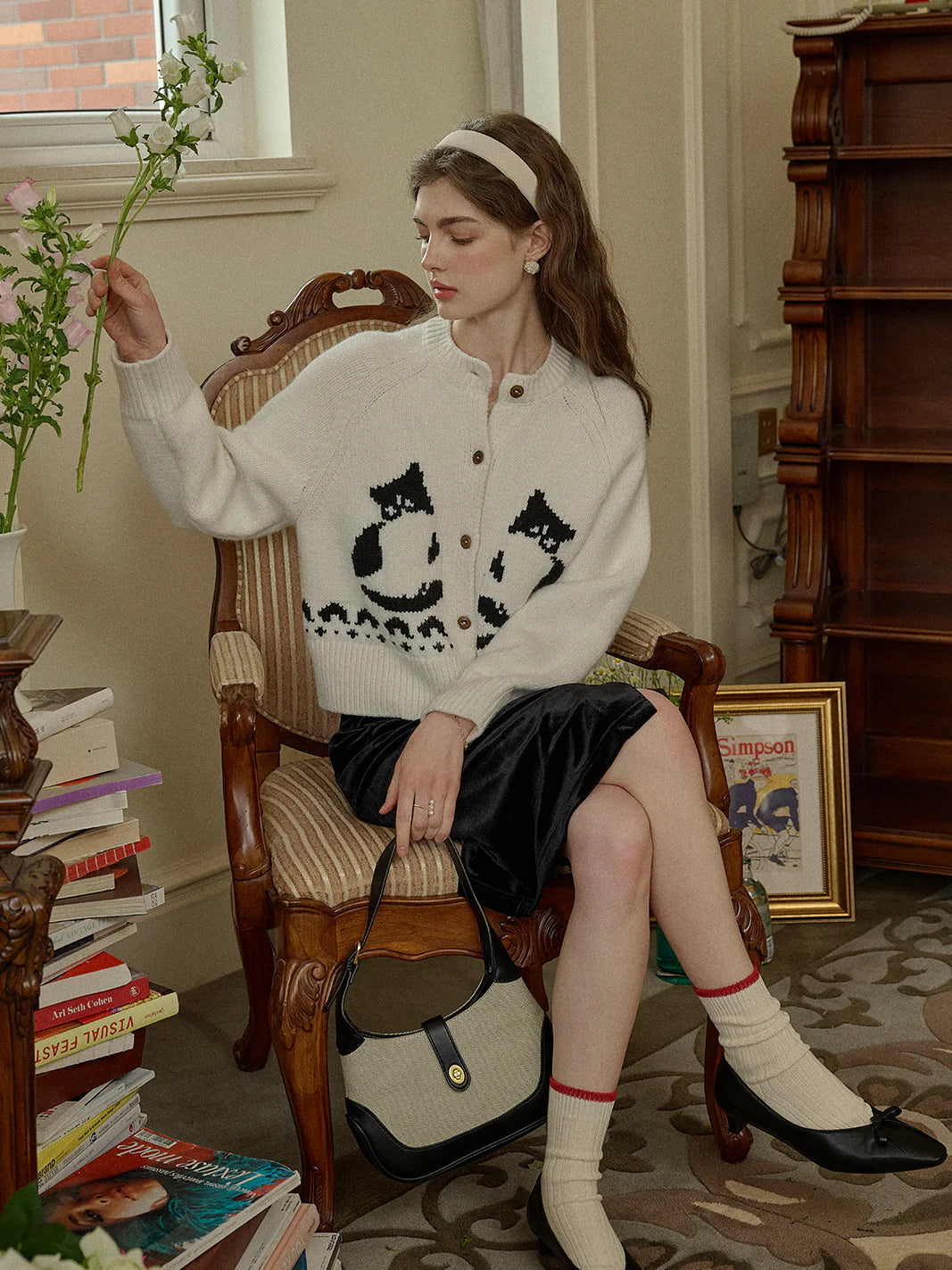 Charming Cat-Inspired Knit Cardigan