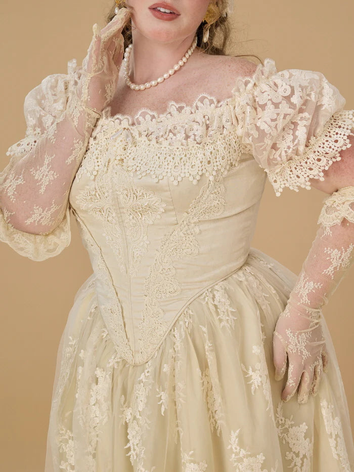 Royal Ivory Lace Ball Gown