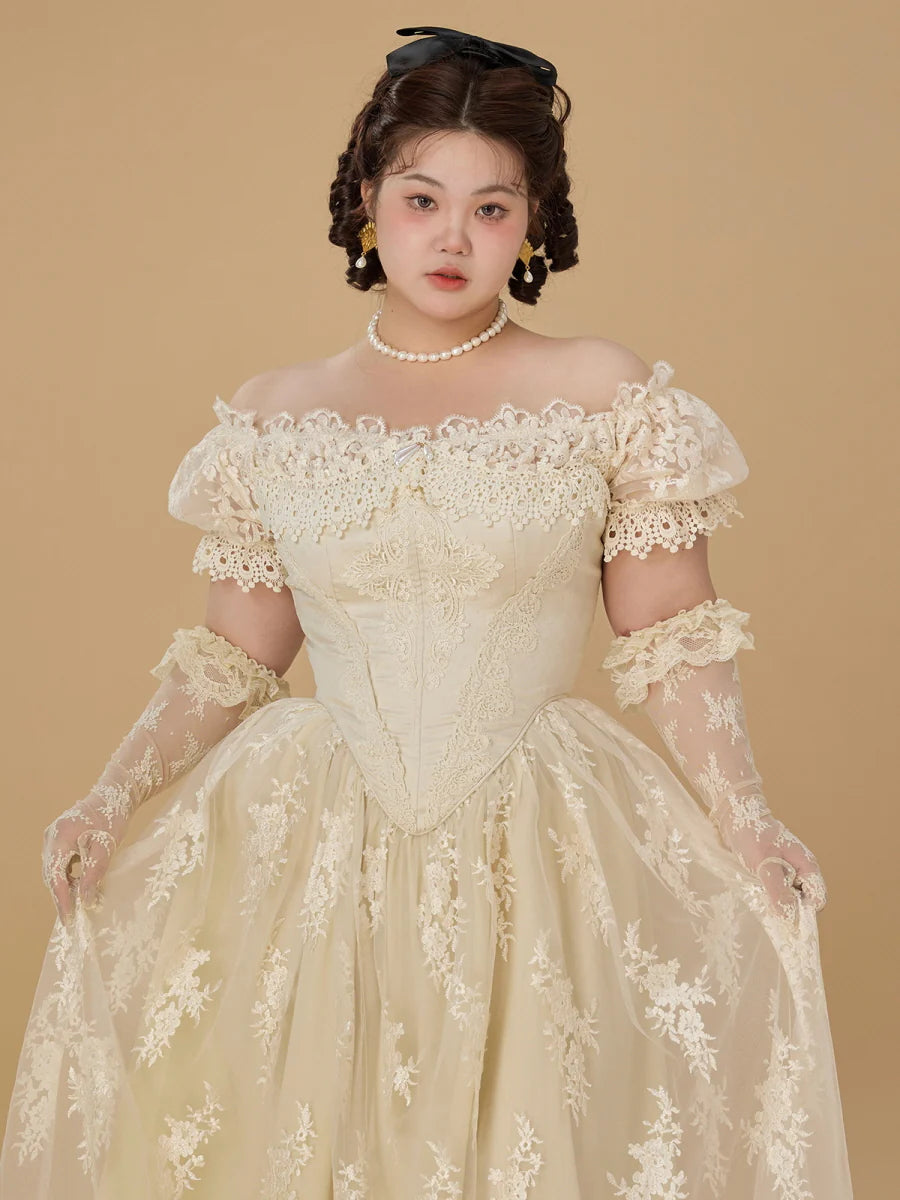 Royal Ivory Lace Ball Gown