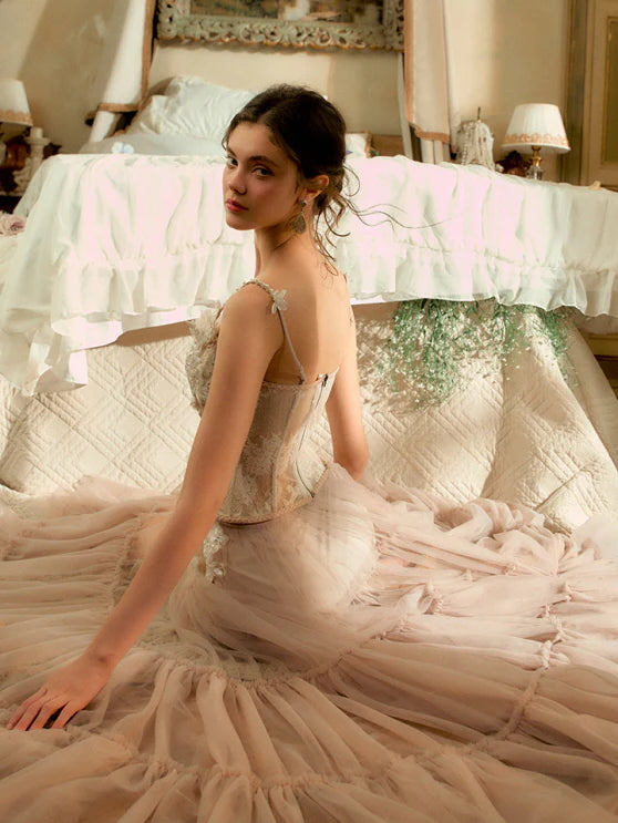 Ivory Blossom Lace Corset & Tulle Skirt