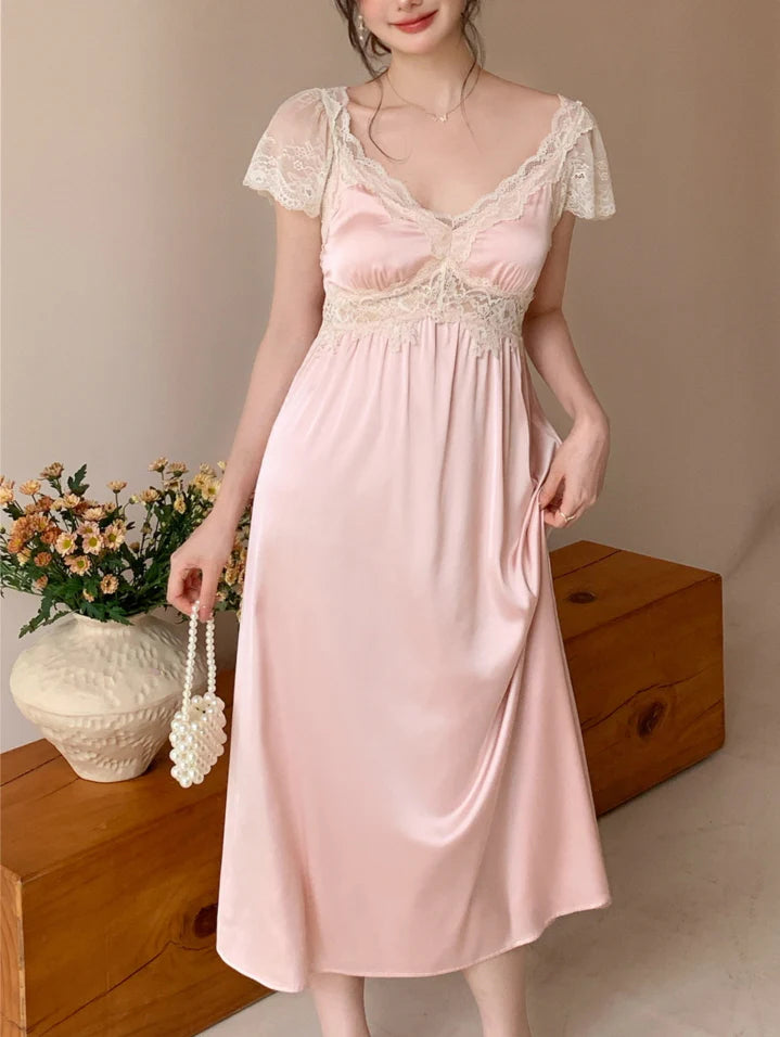 Vintage Light Pink Lace Nightgown