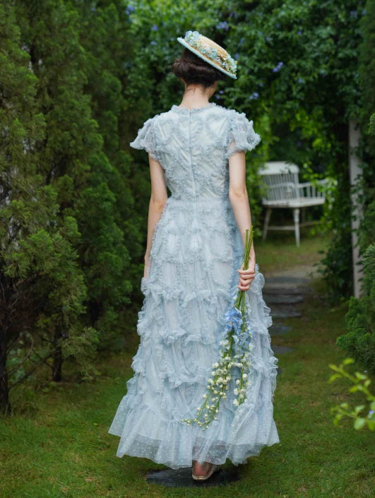 Light Blue Princess Ruffle Garden Dress