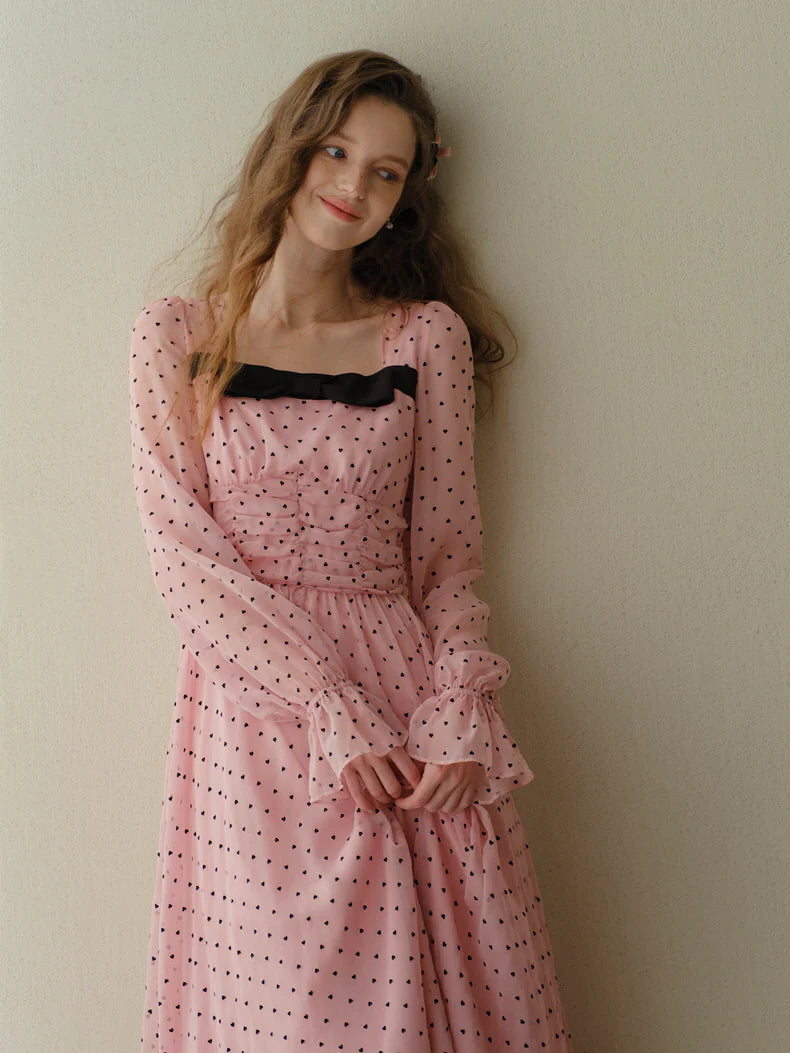 Sweetheart Dot Bow Dress