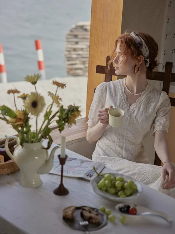 Romantic Garden Lace Embroidered Dress