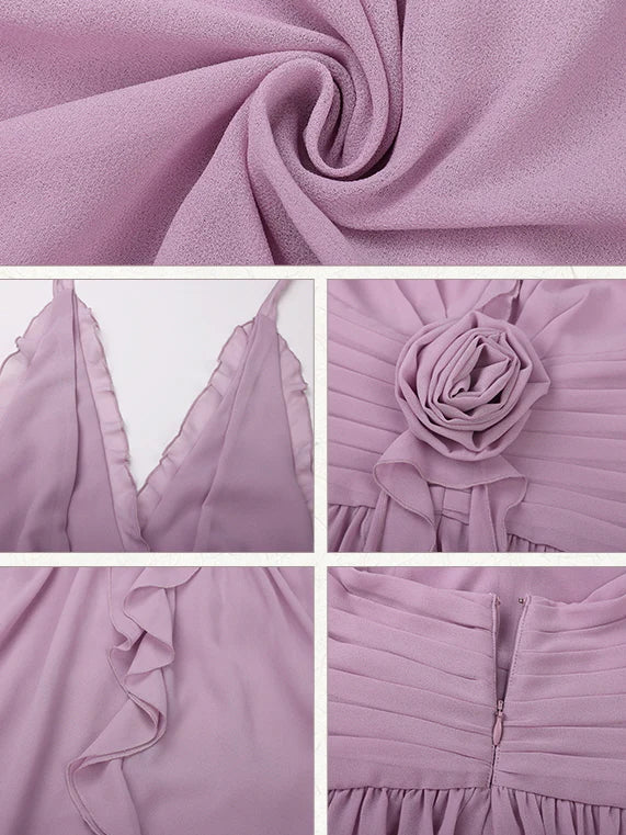 Lilac Rose Cascade Chiffon Dress
