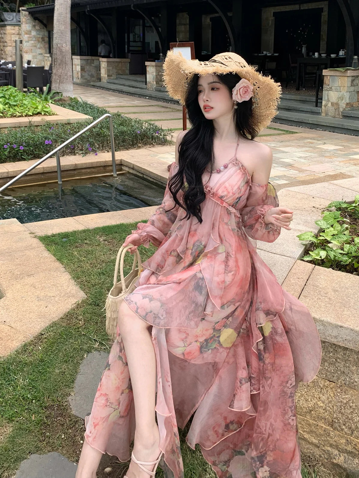Enchanted Bloom Chiffon Gown