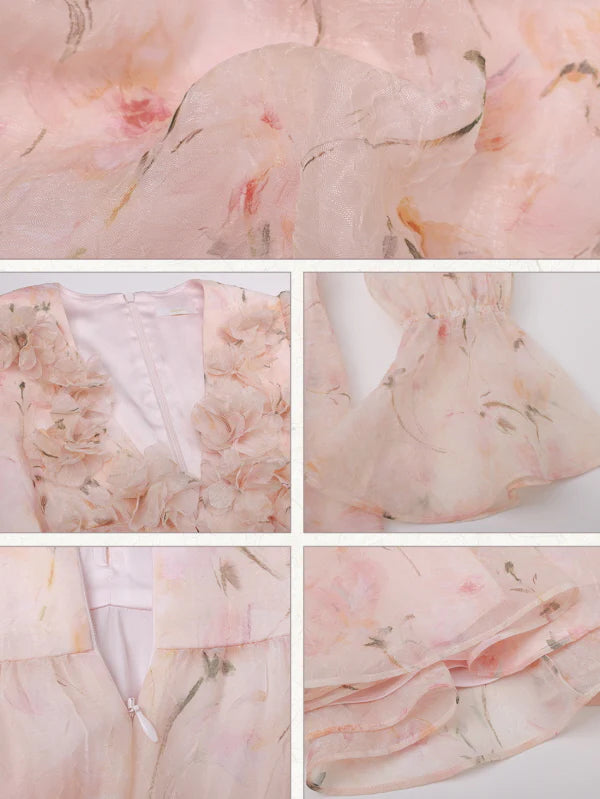 Blush Bloom Garden Ruffle Mini Dress