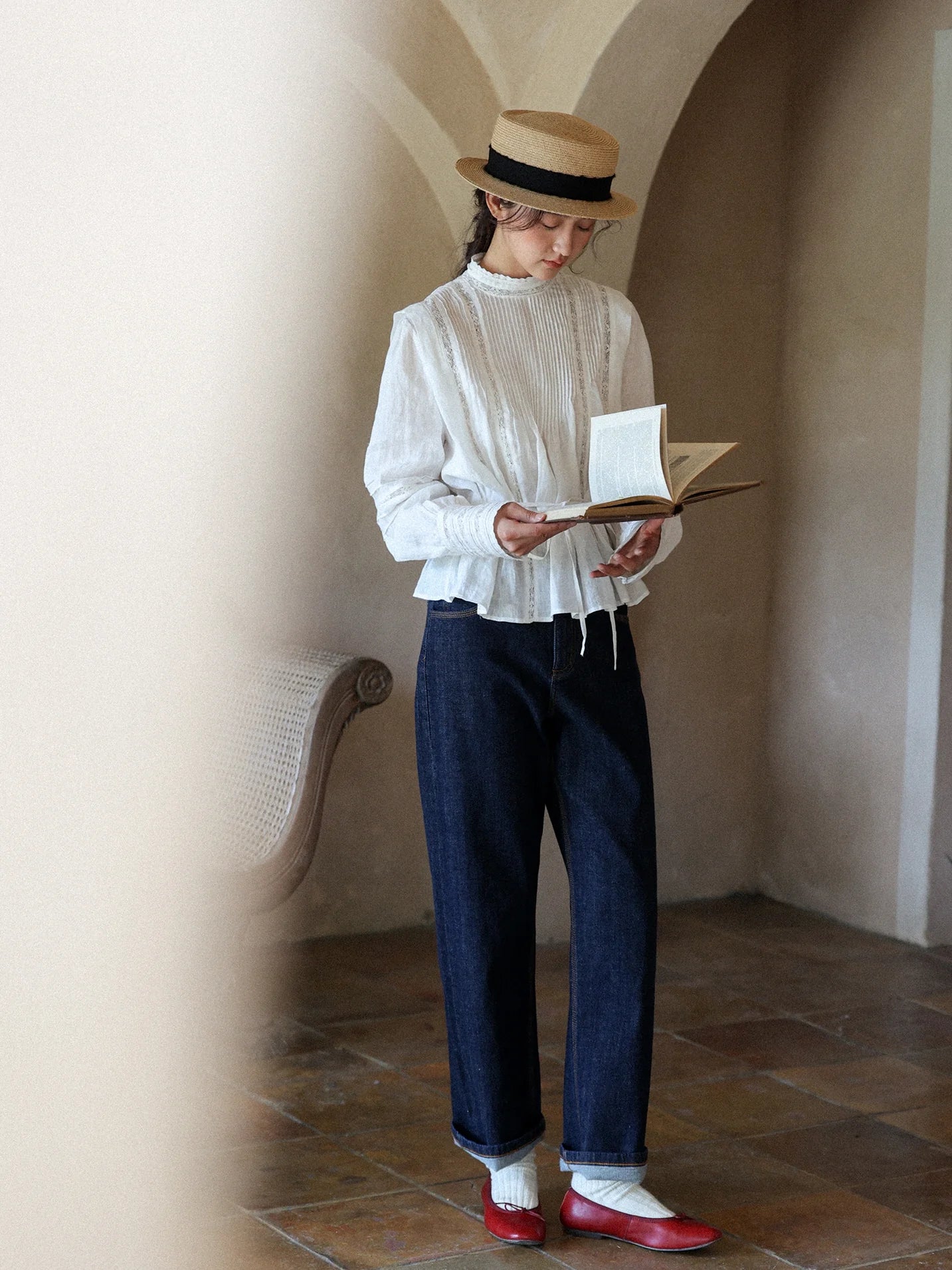 Vintage Linen Lace Blouse