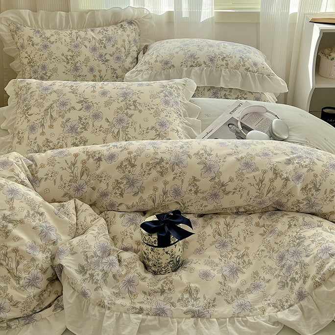 Cottage Style Cotton Floral Bedding Set