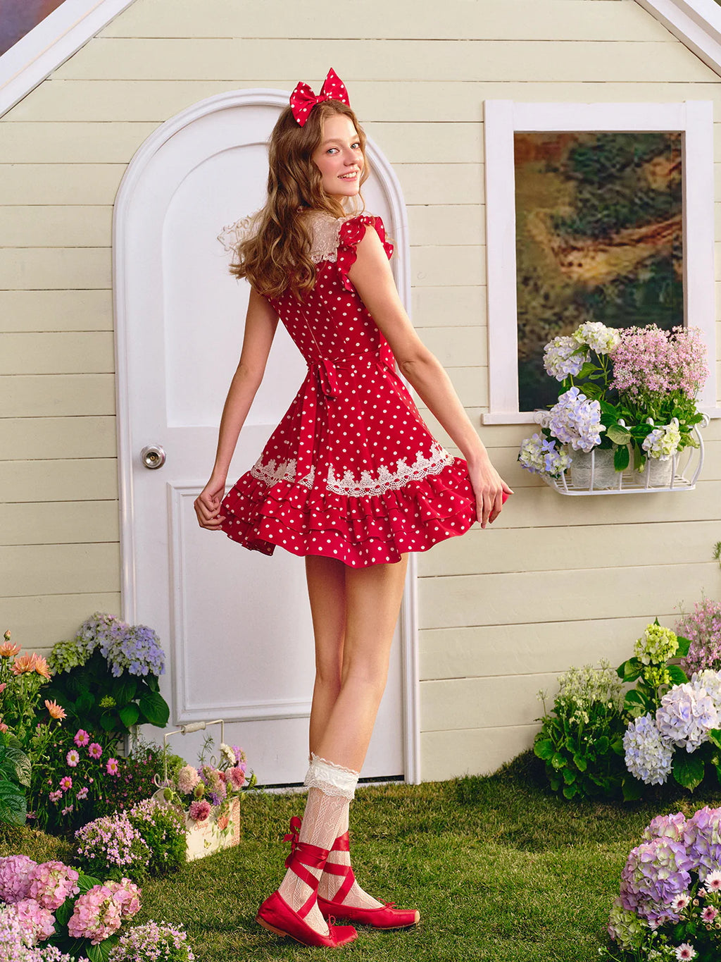 Sweetheart Cottage Polka Dot Dress