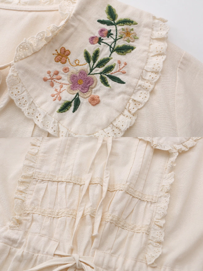 Woodland Story Embroidered Cotton Dress