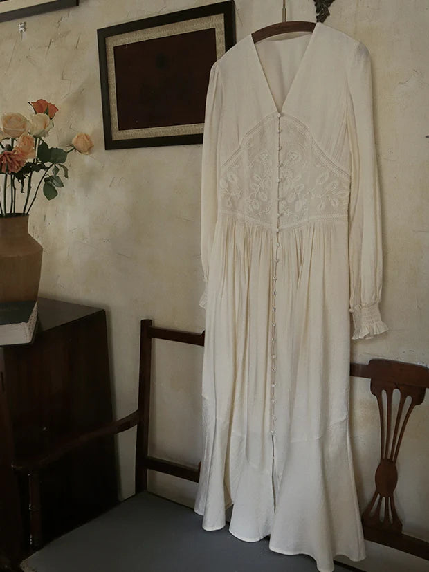 Botanical Elegance Puff Sleeve Dress