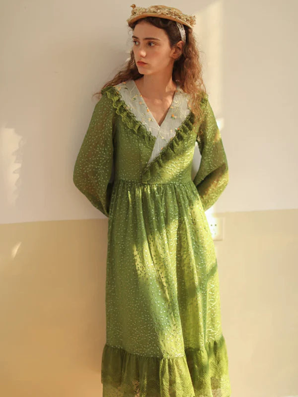 Green Serenity Frills Dress