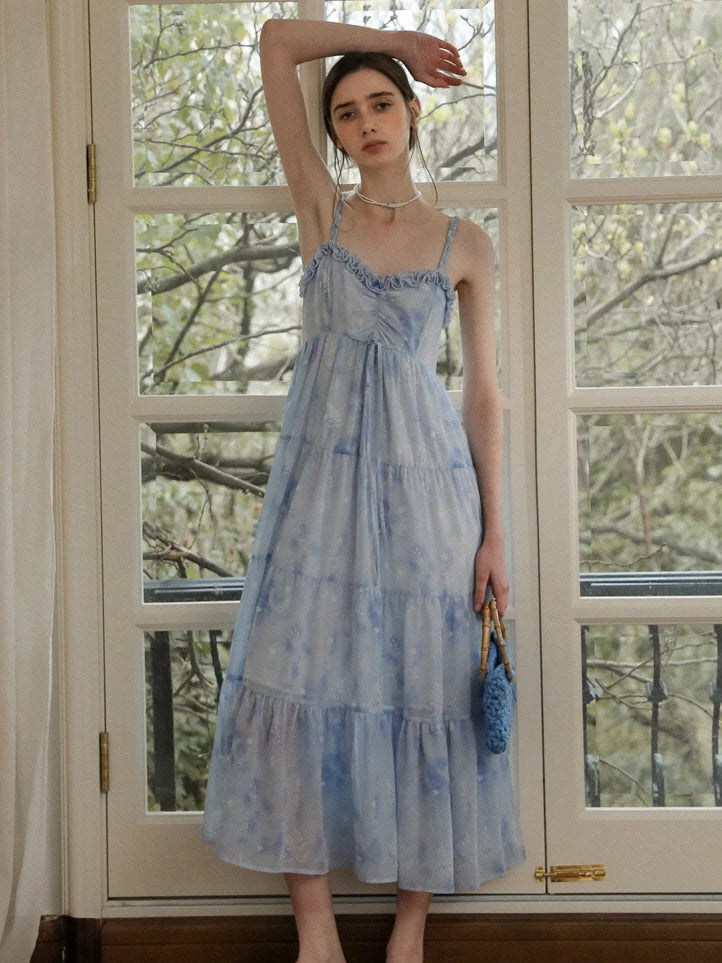 Liora's Forest Blue Summer Dress