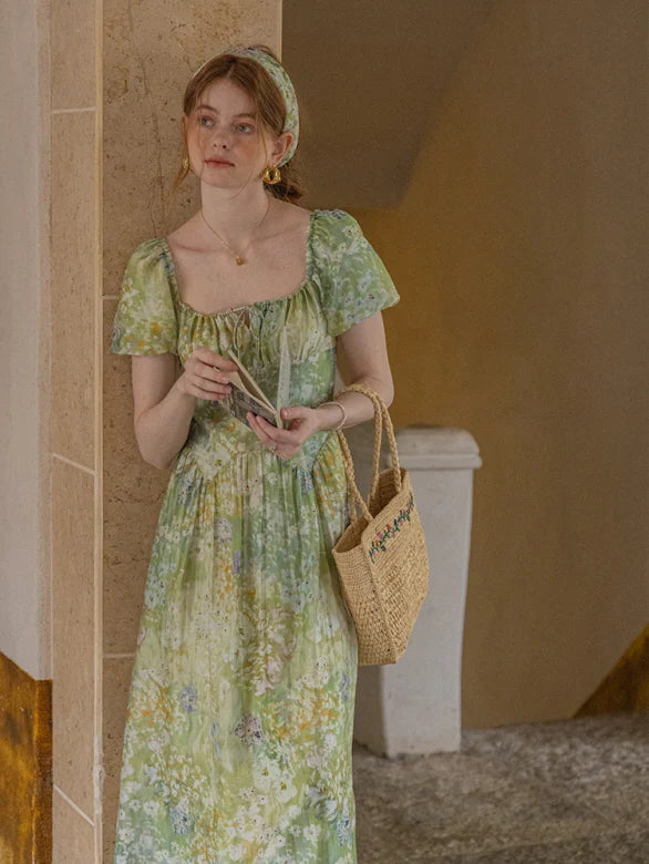 Secret Garden Green Floral Dress