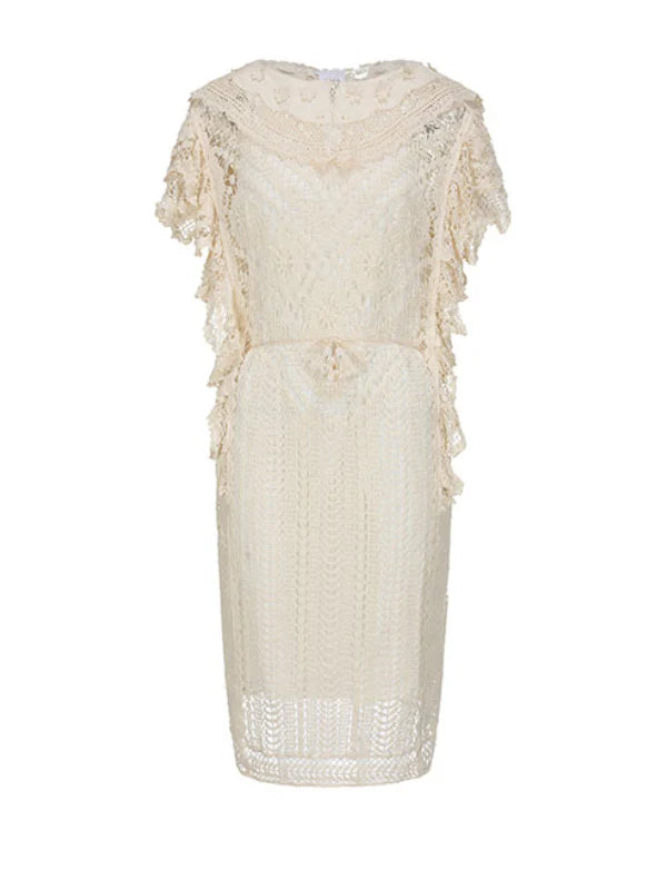 Victorian Grace Ivory Midi Dress
