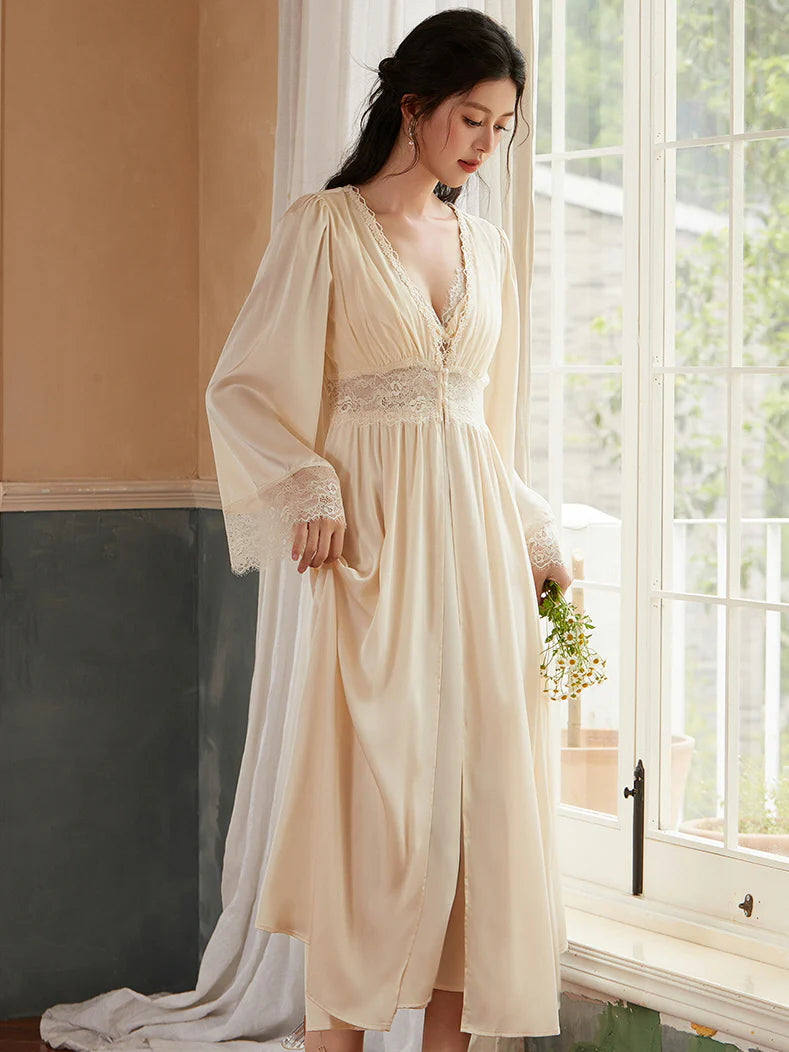 Grace's Lace Delight Nightgown Set