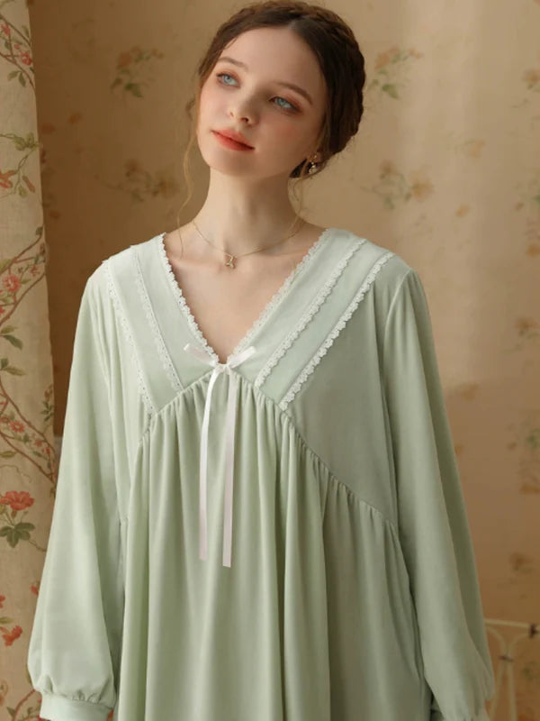 Velvet Moonlight Palace Mint Nightgown