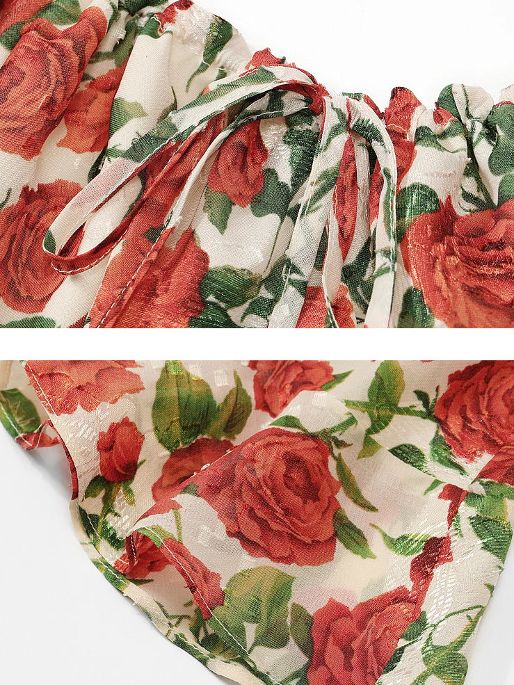 Ethereal Rose Garden Sheer Maxi Dress