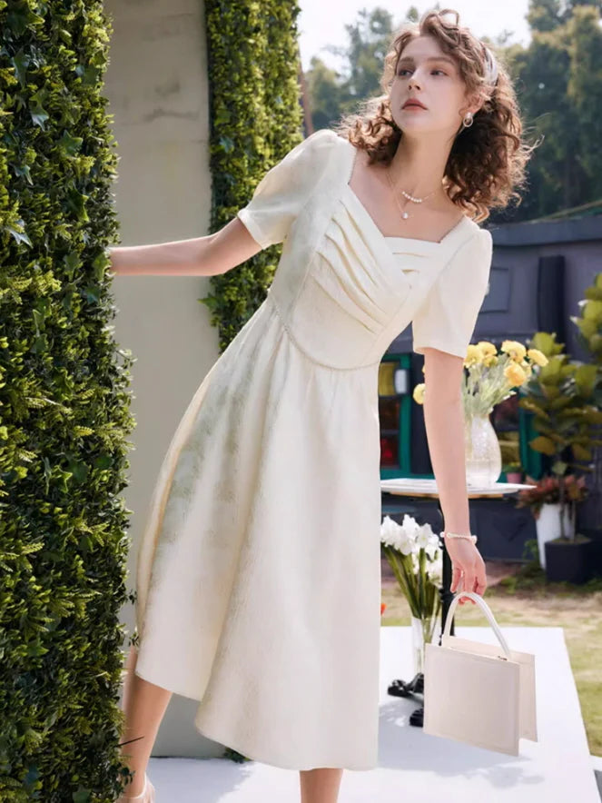 Elegant Pleated Sweetheart Dress