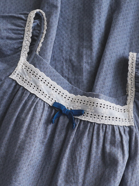 Blue Lace Ribbon Nightgown