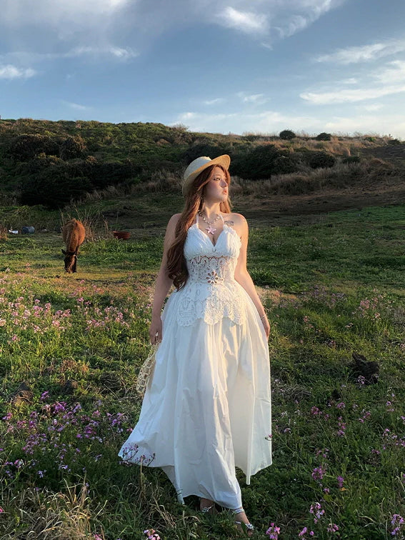 Sunlit Meadow Eyelet Lace Dress