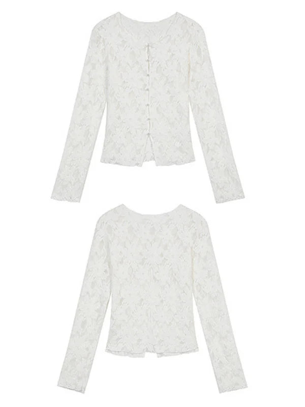Ivory Whisper Lace Knit Cardigan