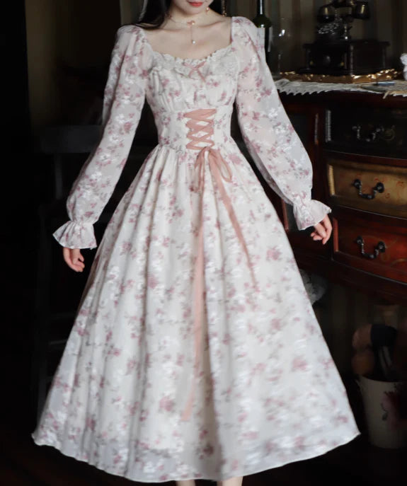 Enchanted Pink Blooms Princess Dress