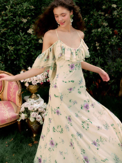 Buttercream Garden Ruffle Dress