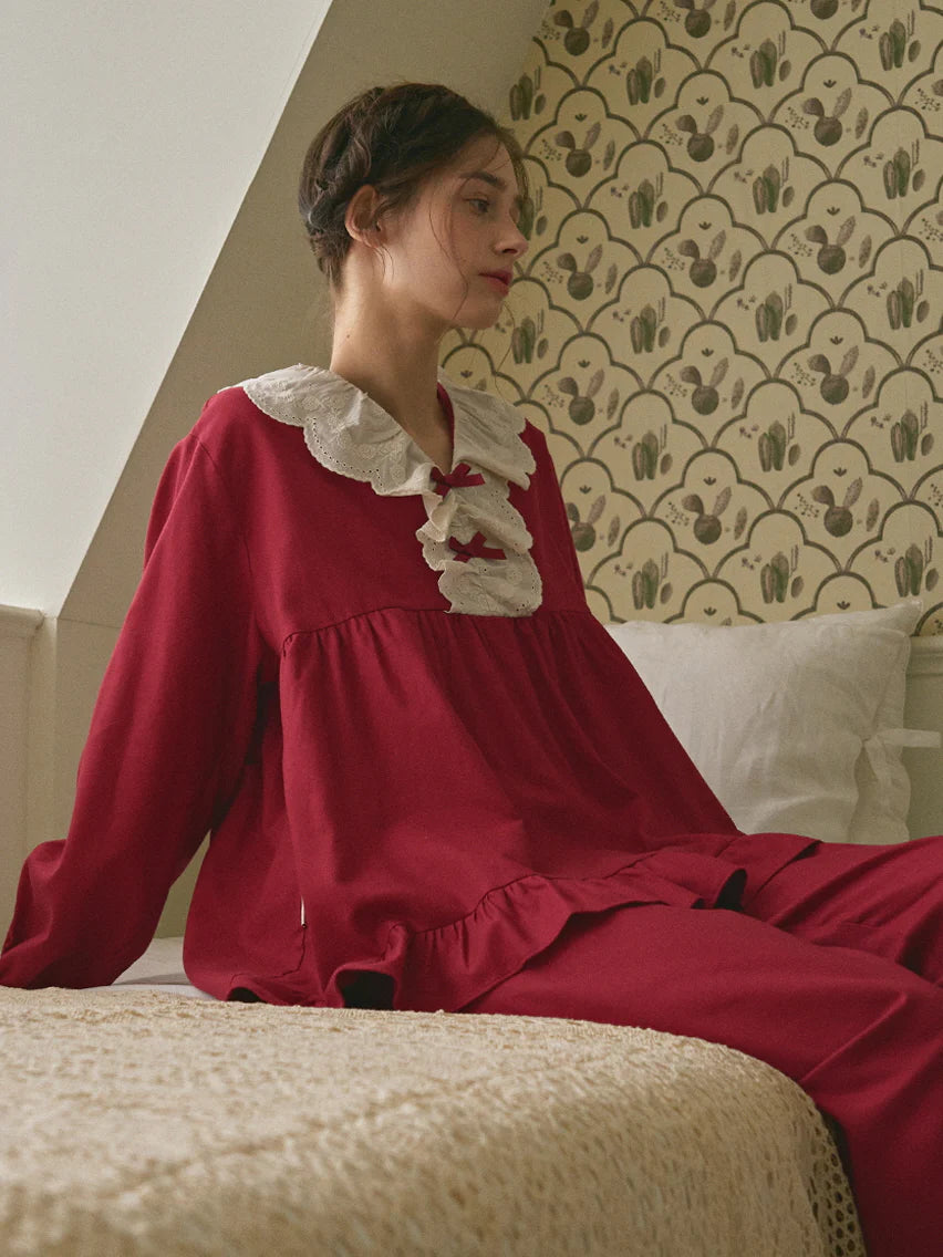 Vintage Rose Lace Pajama Set