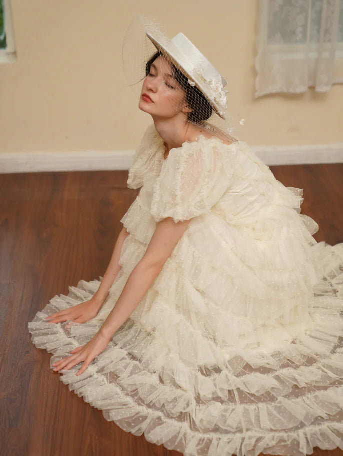Ivory Princess Garden Ruffle Dress