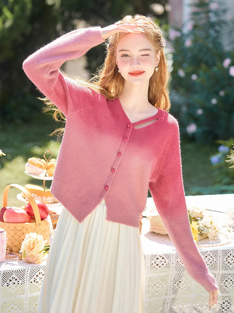 Blush Ombre Cozy Knit Cardigan