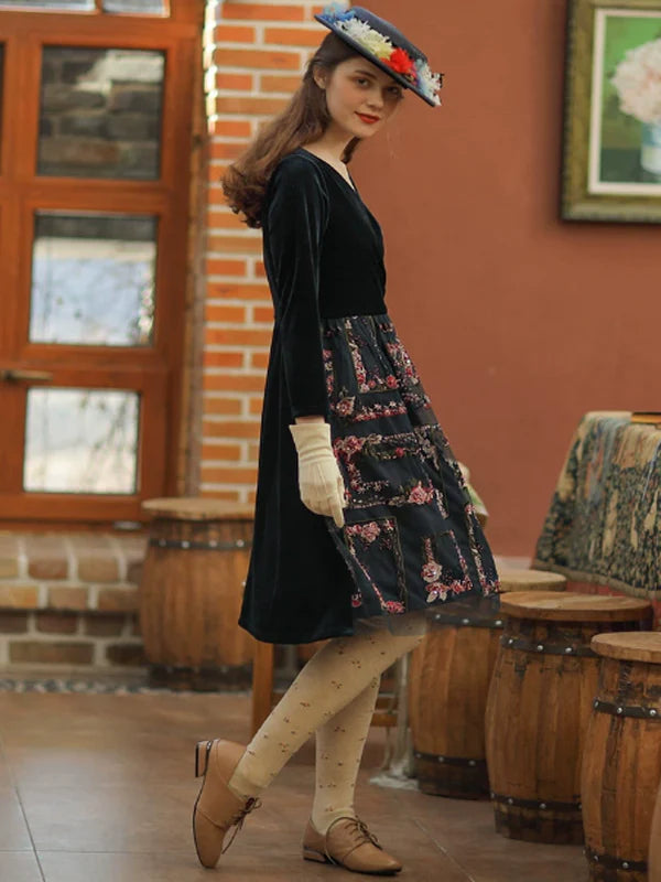 Velvety Symphony of Elegance Dress