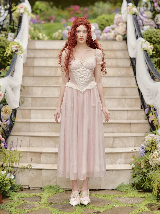 Blush Corset Lace Princess Dress