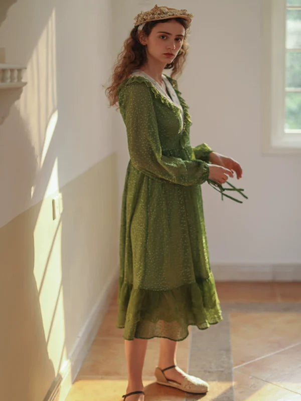 Green Serenity Frills Dress