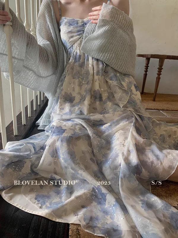 Enchanted Fairy Meadow Blue Dress