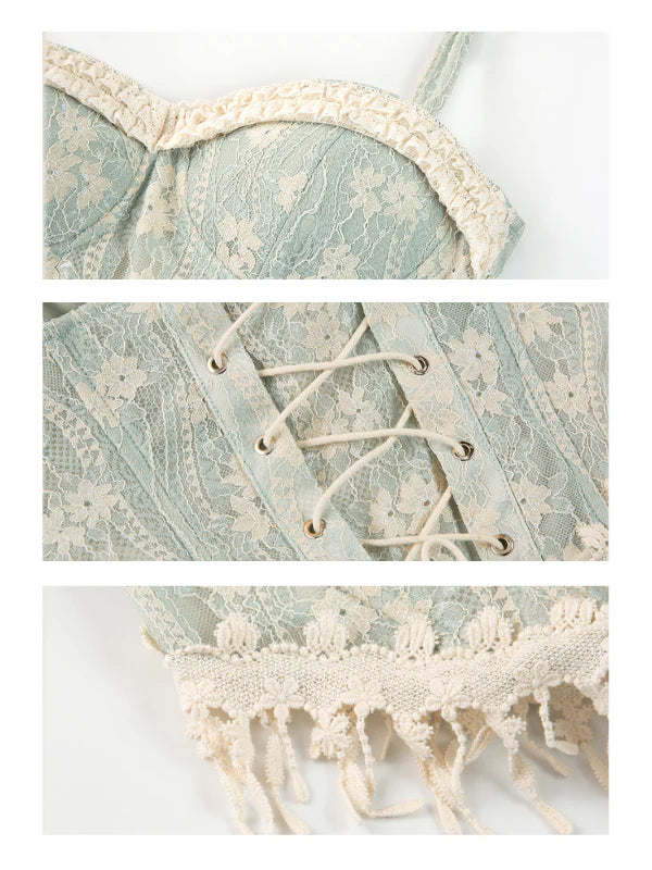 Ethereal Lace Corset & Dreamy Chiffon Skirt