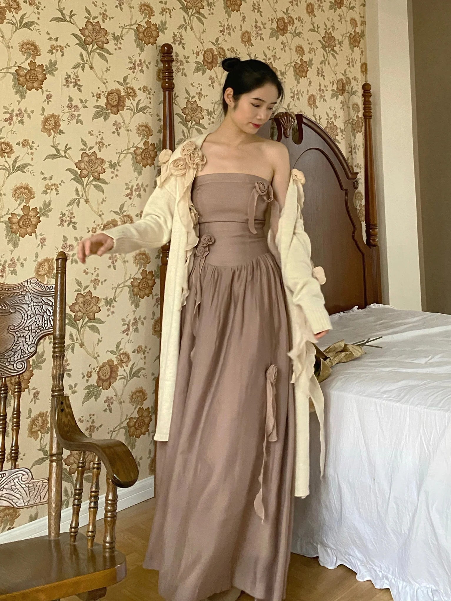 Ethereal Rose Corset Gown